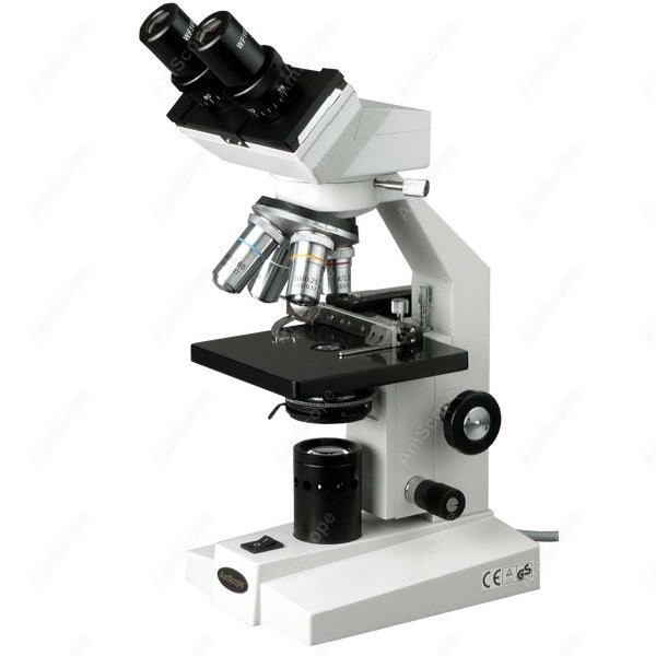 Amscope Microscope Compound 40X-1000X - Microscopio Biológico Binocular Compuesto AmScope Serie