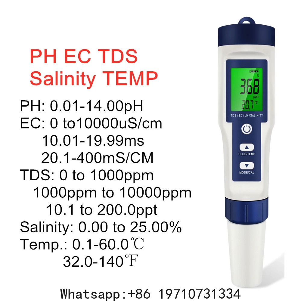 Medidor de PH Digital 5 en 1,  - Water Testing Kit reseña y precio
